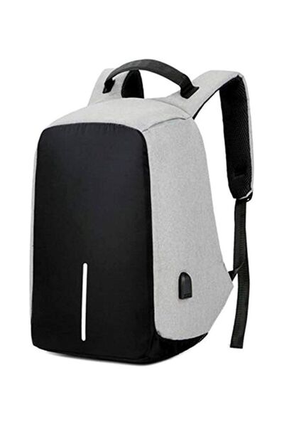 Generic Anti-Theft Laptop Backpack With USB Charging Port Grey/Black