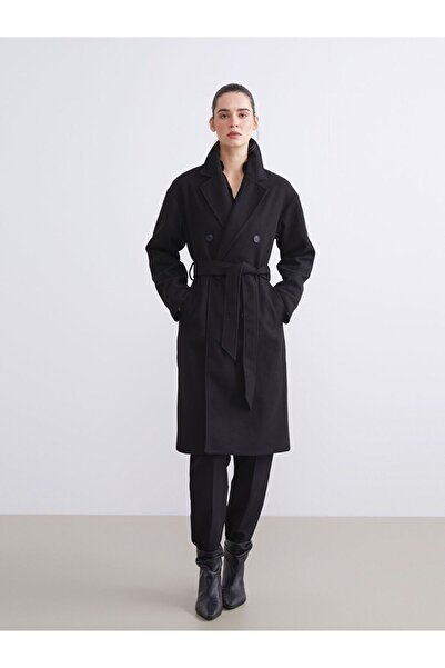 LC Waikiki Lcw Vision Double-Breasted Collar Women's Cashmere Coat