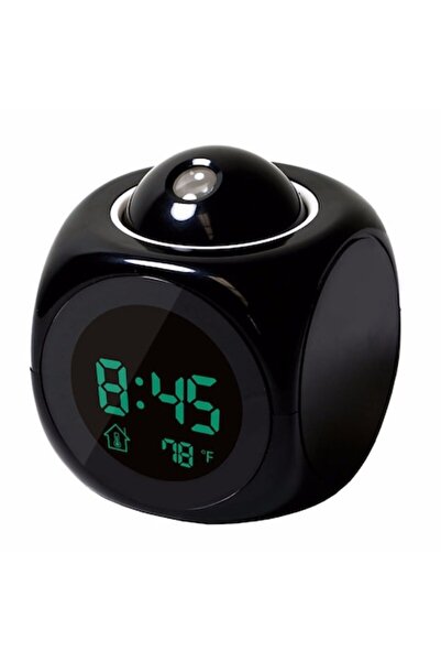 ABS Ceas cu cameră și proiecție pe tavan, alarmă, negru