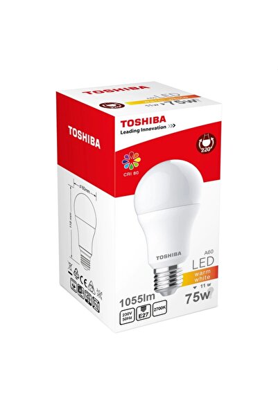 Toshiba LED bulb A60, E27, power 11W, warm white light,