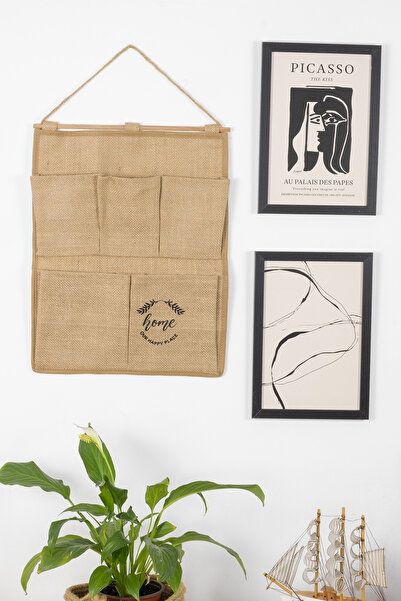 LUXWAY HOME Jute 5 Sa džepovima Viseći zidni organizator – 35x45 cm višenamen...