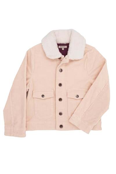 Ozmoz By Mukadder Özden Corduroy Cream Sport Cut Winter Boys' Jacket