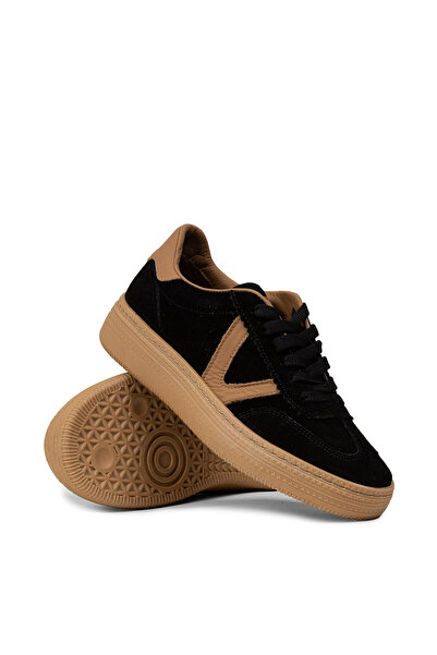Deery Women's Genuine Suede Black Sneaker Shoes