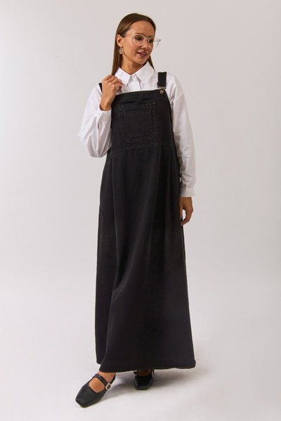 ZÜLAYS Çift Cepli Denim Jile Siyah