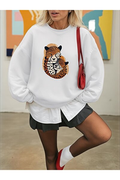 Wish BF Hanorac unisex pentru bărbați/femei Leopard Valentine Colorat Persona...