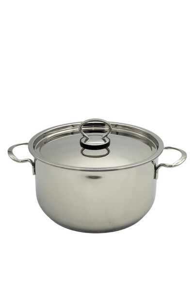 B&D PRADEEP COOK POT PLAIN WITH LID 18/10 STAINLESS STEEL 16X8.5CM