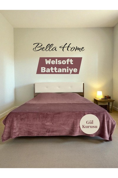 Bella Home Wellsoft Soft Blanket Solid Color Double Size Dusty Rose