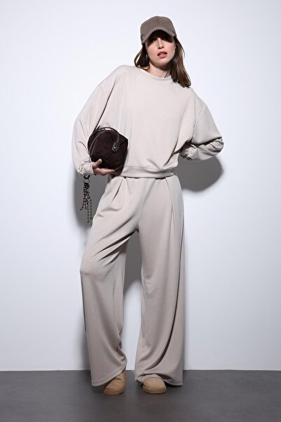 Antioch Stone Wide Leg Relaxed Women's Suit