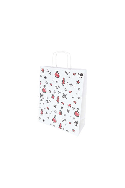 Papette Set of 10 Kraft Paper Bags with Pattern 12 Christmas 24 x 31(H) x 10cm