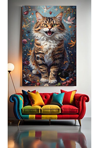 özkacar GÜZEL KEDİ 2 Tablou pe pânză pentru decorarea casei, salonului, frumu...