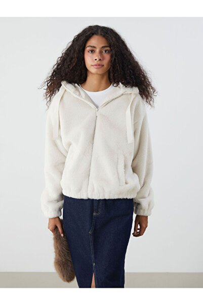 LC Waikiki Xside Hooded Oversize Women's Plush Jacket