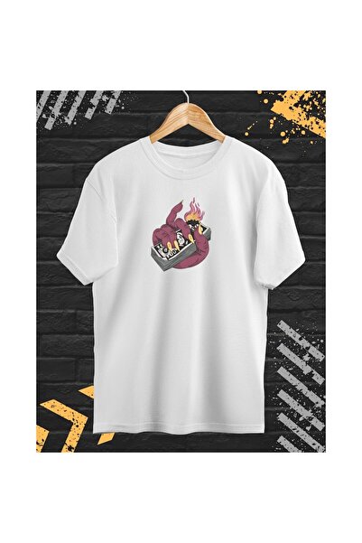 OEM Tricou bărbătesc cu broderie, Burning Money, bumbac, alb, L INTL