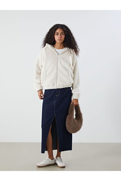 LC Waikiki Xside Hooded Oversize Women's Plush Jacket