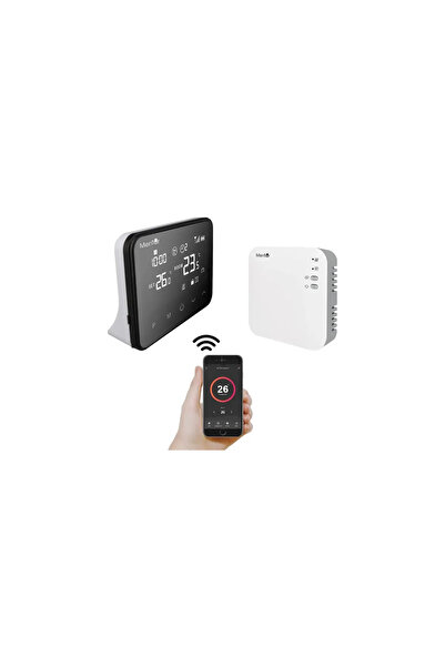 Mentor Termostat wireless WiFi programabil TSW009 Touch 2xAA pentru centrale termice pe gaz, peleți electrice