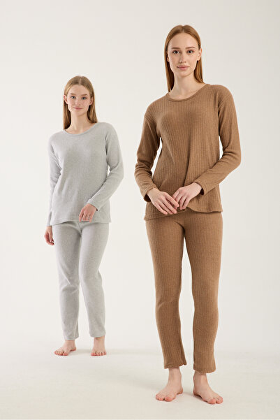 Esbersi Γυναικείο σετ πιτζάμες με μακρυμάνικο βαμβακερό σετ άνετο, κομψό και απαλό στο πάτημα