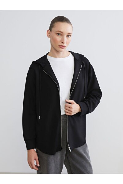 LC Waikiki Hooded Oversize Women's Zippered Sweatshirt