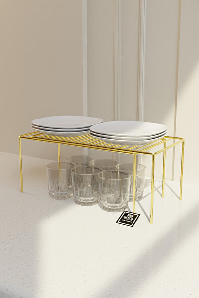 mba decor metal bending art MBA Decor Gold Ayarlanabilir Raf İçi Düzenleyici | 37–70 cm Genişletilebilir Metal Organizer