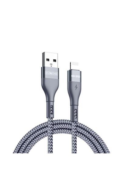Velox Blind Angle Fast Charging Data/Power Cable, 2m, 2.4A, 12W, 480Mbps, Metal Gray