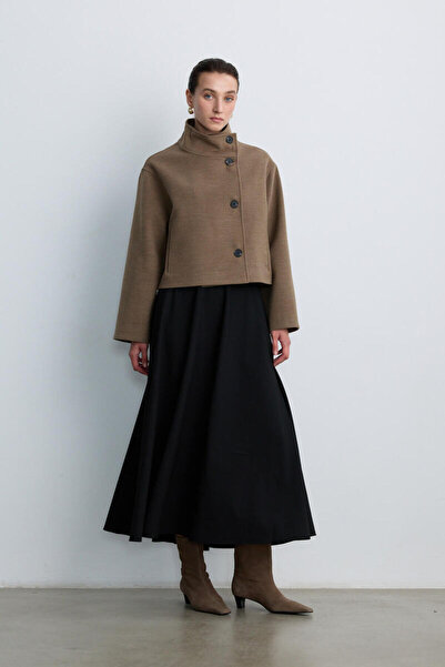 BE BLUE Hot Coffee Stand-Up Collar Short Coat