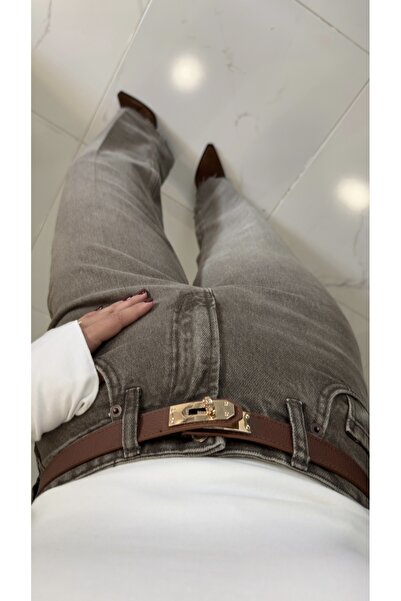 BİRCANÇİL Zr Senwi Khaki Cut-Leg Straight Jeans