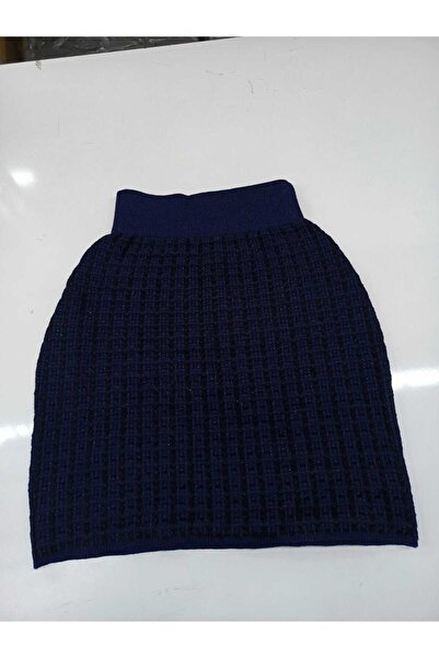 VAKKUM Chanel Pattern Navy Blue Skirt
