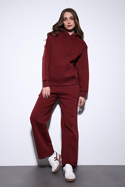 Antioch Burgundy Hooded Basic Women's Sweatshirt