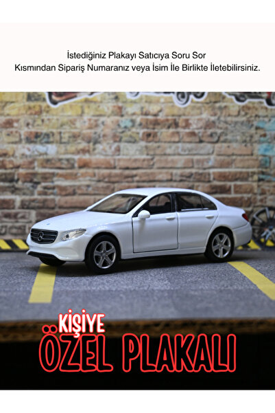 bebeym Mercedes e-400 Metal Araba - Mercedes E400 Oyuncak Araba - Kişiye Özel Hediye Plakalı - Beyaz