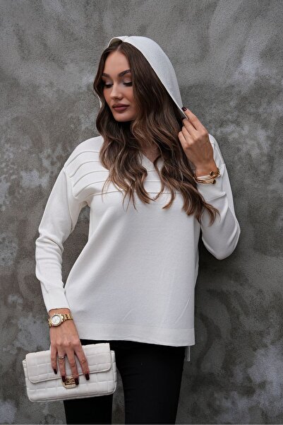 AGORATEKSTİL Tricou cu glugă pentru femei, sezon nou, cu guler, cu mânecă lungă, pulover