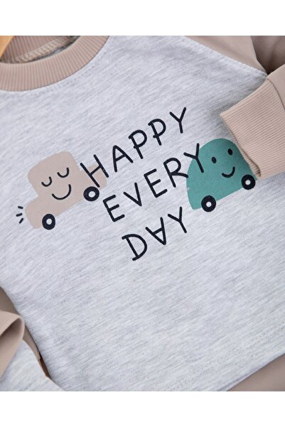 voyyo kids baby Erkek Bebek Elyaf Yelekli 3 Parça Şık Alt Üst Takım / 6-9-12-18 Ay Mevsimlik 3'lü Cool Takım