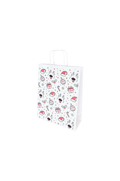 Papette Set of 10 Kraft Paper Bags with Pattern 13 Christmas 24 x 31(H) x 10cm