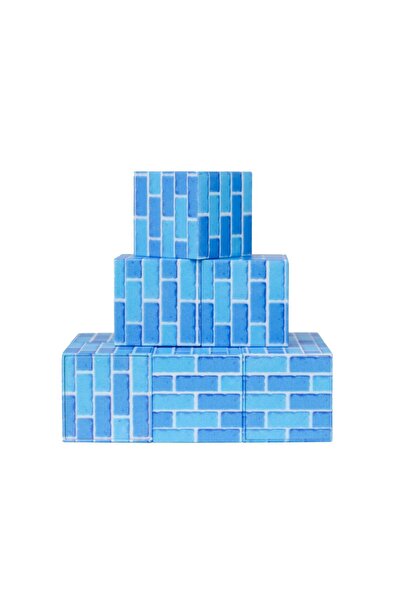 hak-iş oyuncak Megacraft Magnetic 9 Piece Blocks - Glacier Patterned Brick