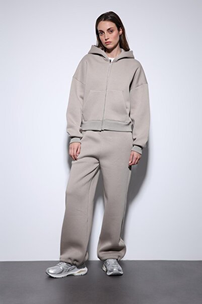 Antioch Light Mink Zippered Hooded Women's Sweatshirt