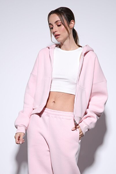 Antioch Pink Zippered Hooded Women's Sweatshirt