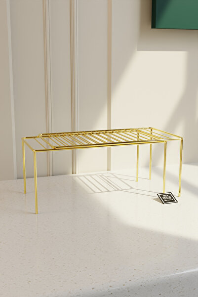 mba decor metal bending art MBA Decor Gold Ayarlanabilir Raf İçi Düzenleyici | 37–70 cm Genişletilebilir Metal Organizer