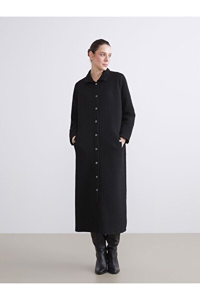 LC Waikiki LCW Grace Gömlek Yaka Kendinden Desenli Kadın Ferace