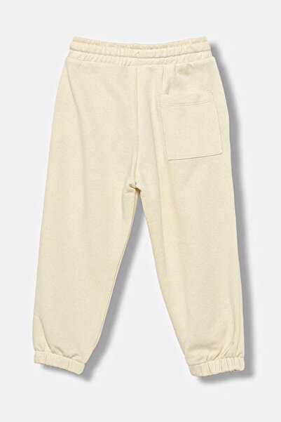 United Colors of Benetton Benetton Patterned-Logo Ecru Sweatpants on the Front