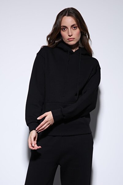 Antioch Black Hooded Basic Women's Sweatshirt