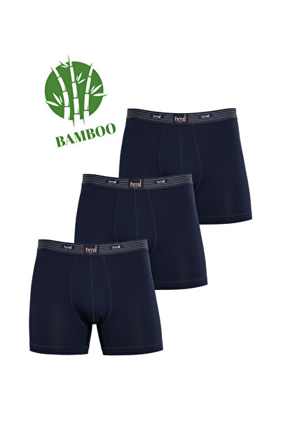 Hmd 3-Pack Lycra Flexible Navy Blue Men's Bamboo Boxers | Anti-Sweat Comfortable Fabric