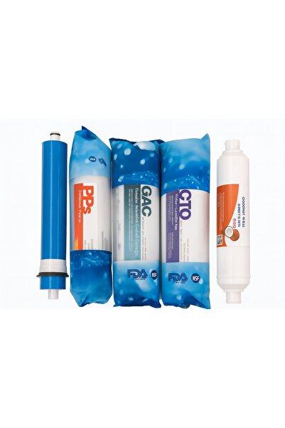 water 5’li Su Arıtma Filtresi Seti – PPS + GAC + CTO + Post Karbon + Membran ...