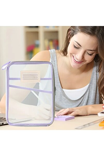 GlassySKY Transparent Mesh Storage Bag,School Office Work Organizer Briefcase