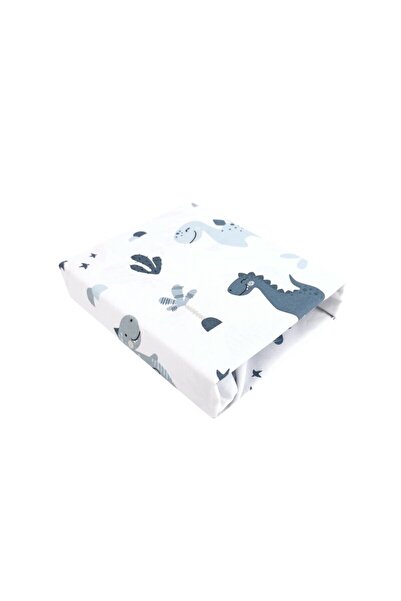 MimiNu Cearceaf cu elastic, MimiNu, Pentru patut 140X70 cm, Bumbac, Dino Granat