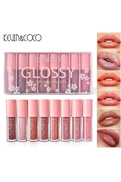 GLOSS Set 8 Lip Gloss, nunate rose, nude, glosy, cutie dreptunghiulara, 181.5...