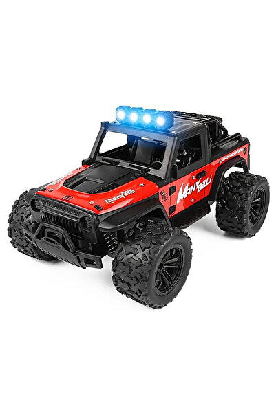 Generic 1:16 Off Road Şarjlı RC Uzaktan Kumandalı Renkli Farlar Kırmızı Arazi...