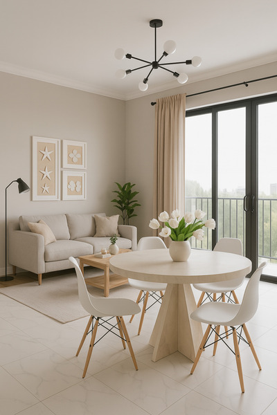 Arvessohome Yıldız Model 90 Çaplı 75 cm yükseklikli (36 mm KALIN KENARLI) (SANDALYE YOK) Yuvarlak Yemek Masası