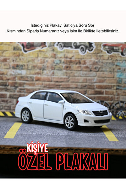 bebeym Toyota Corolla Metal Araba - Toyota Corolla Oyuncak Araba - Kişiye Öze...