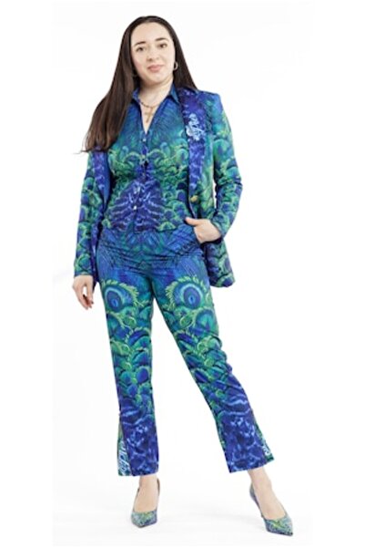 Pier - Elegant pants, emerald green, 'Pier is a goddess', size 38