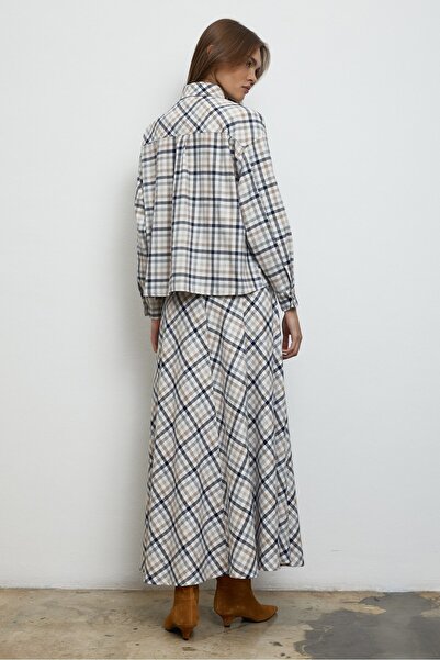 QANU Plaid Skirt Suit White