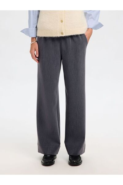 Selected Femme Wide Leg Hose Mid Waist