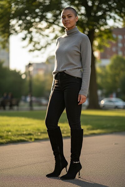 akerler حذاء نسائي يومي من الحجر الأسود المستورد pk8541