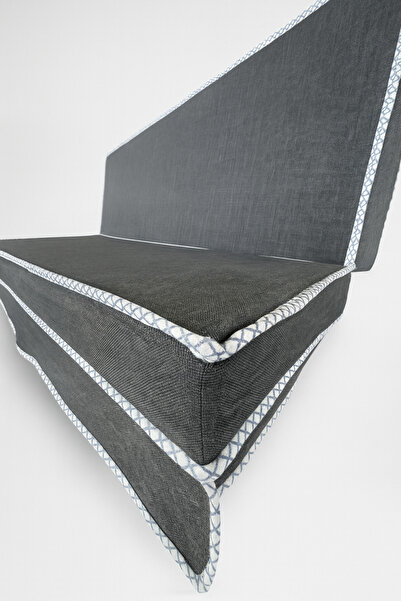 zishtekstil Keten Kumaş Süngerli Gölgelikli 3 Kişilik Salıncak Minderi 8 cm